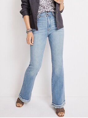 KanCan Flare High Rise Double Frayed Hem Jean